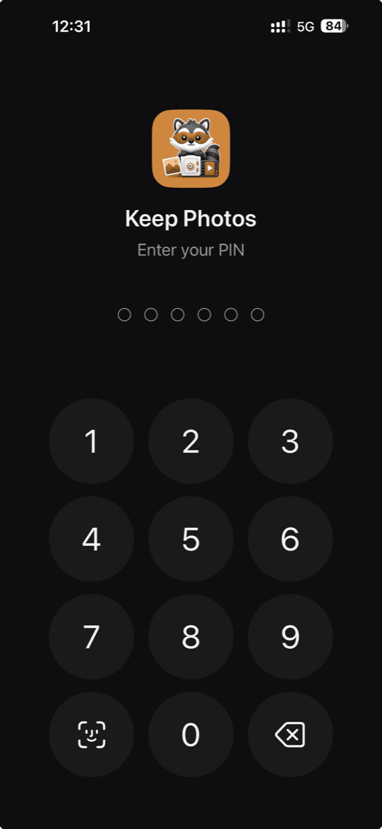 Keep Photos lock screen with Face ID and PIN entry